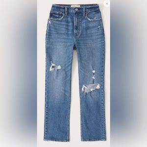 Abercrombie curve love ultra high rise straight ankle Jean